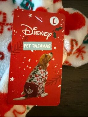 Disney Pet Pajamas - Festive Red & White Christmas size Large